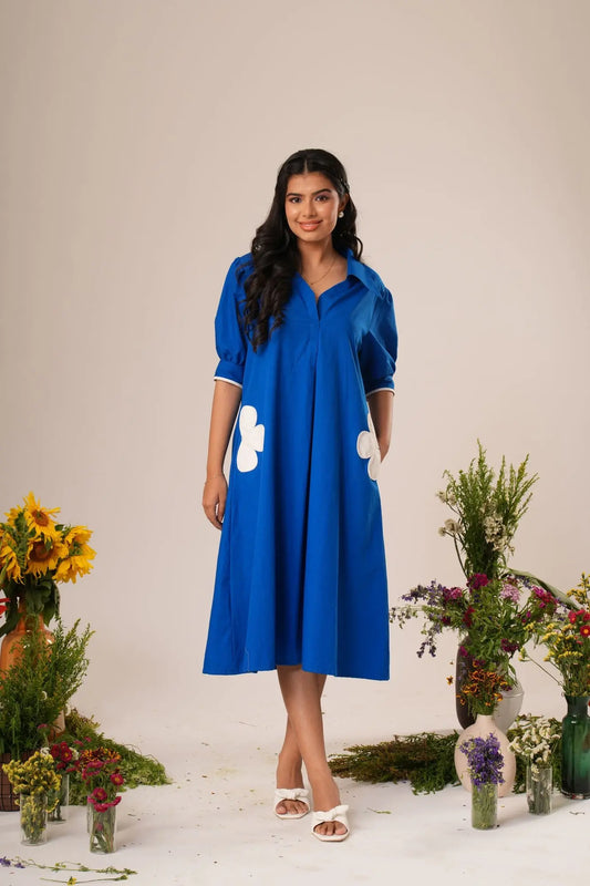 Flower Pocket A-line Dress Label By Mohita