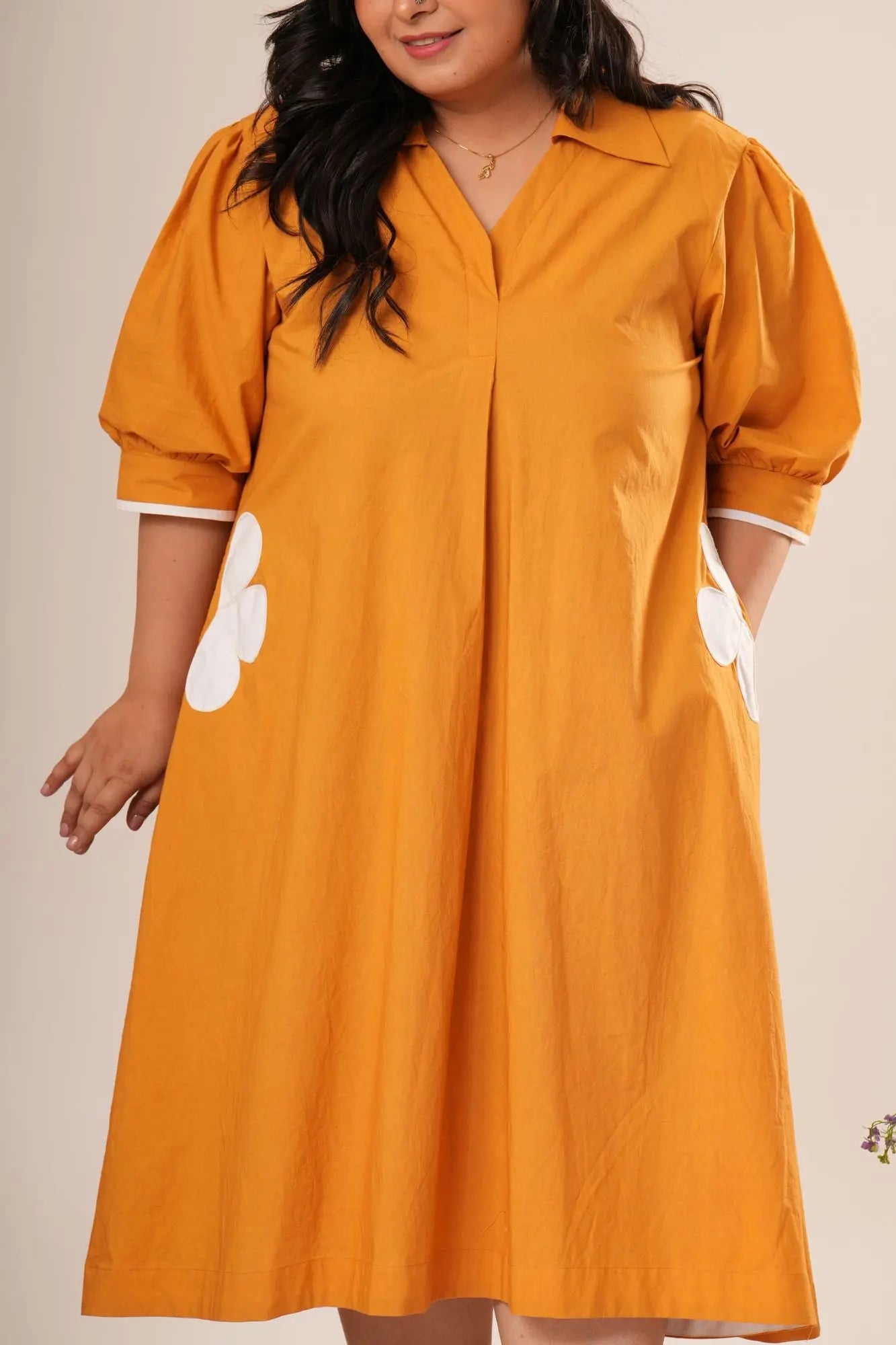 Flower Pocket A-line Dress Label By Mohita