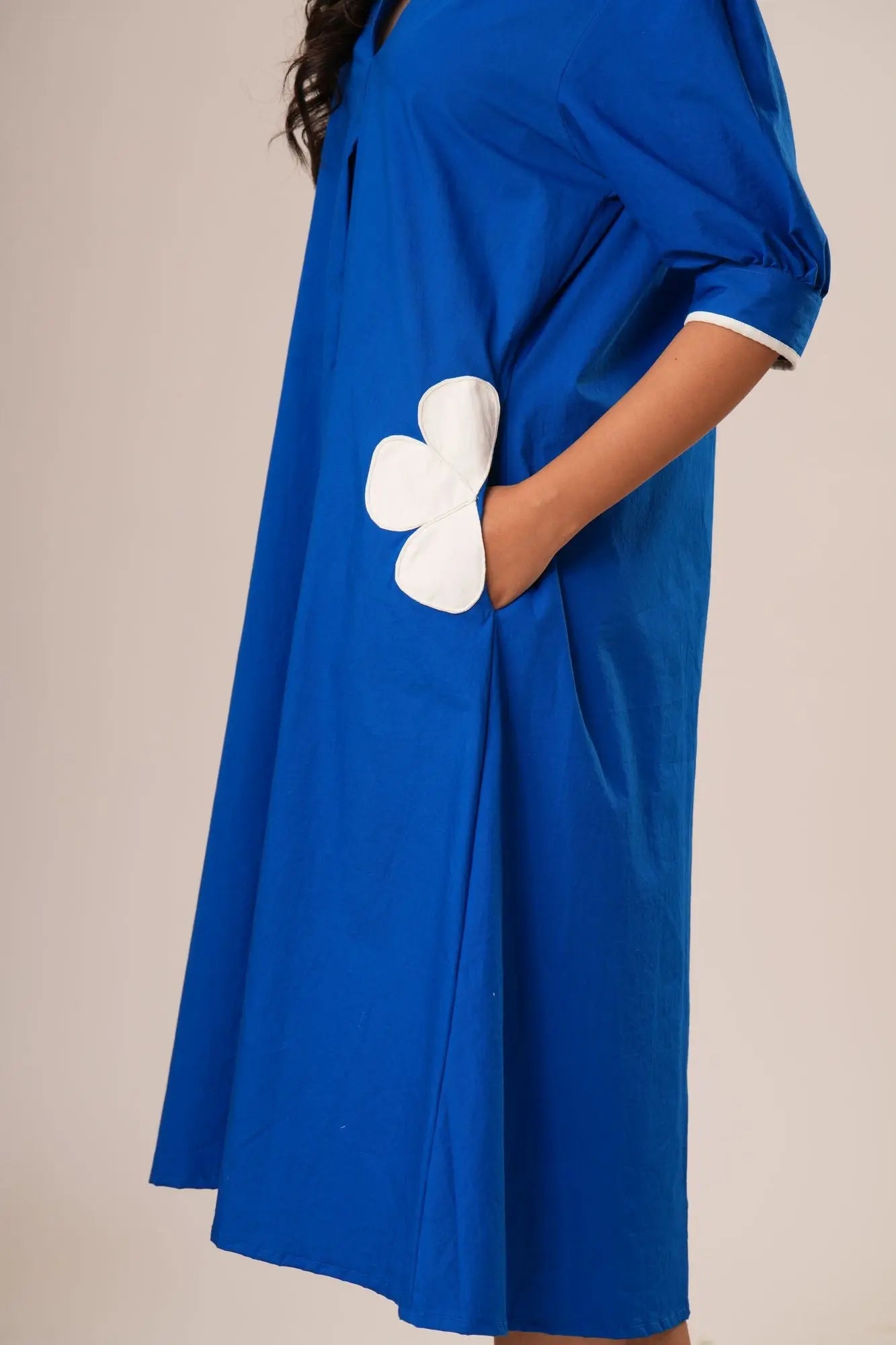 Flower Pocket A-line Dress Label By Mohita