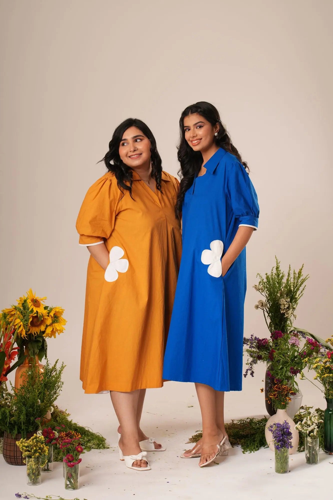 Flower Pocket A-line Dress Label By Mohita
