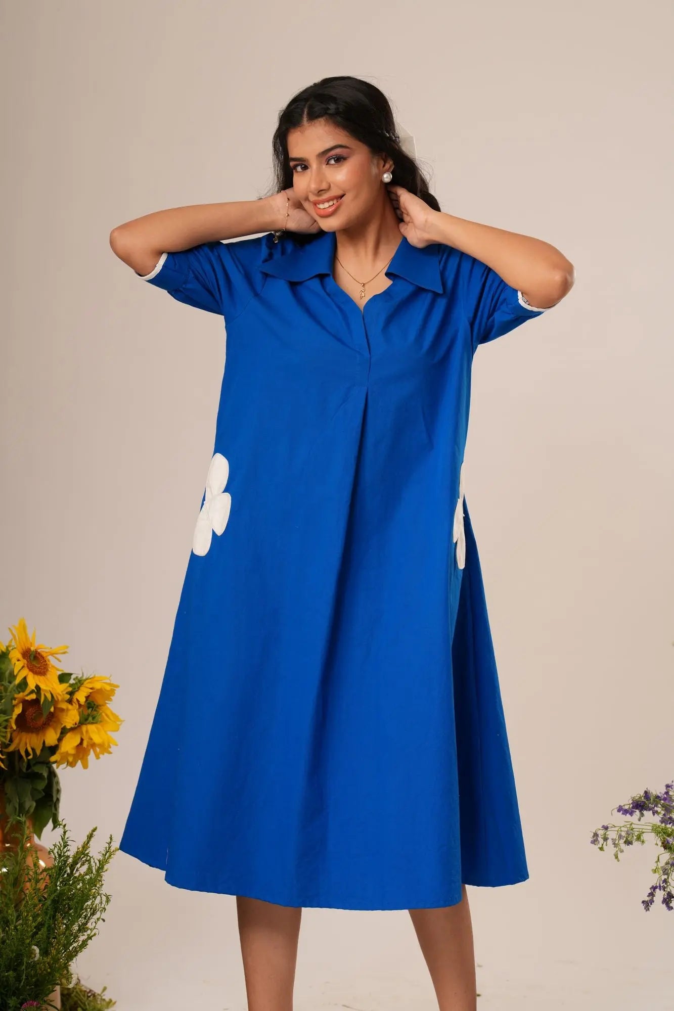 Flower Pocket A-line Dress Label By Mohita