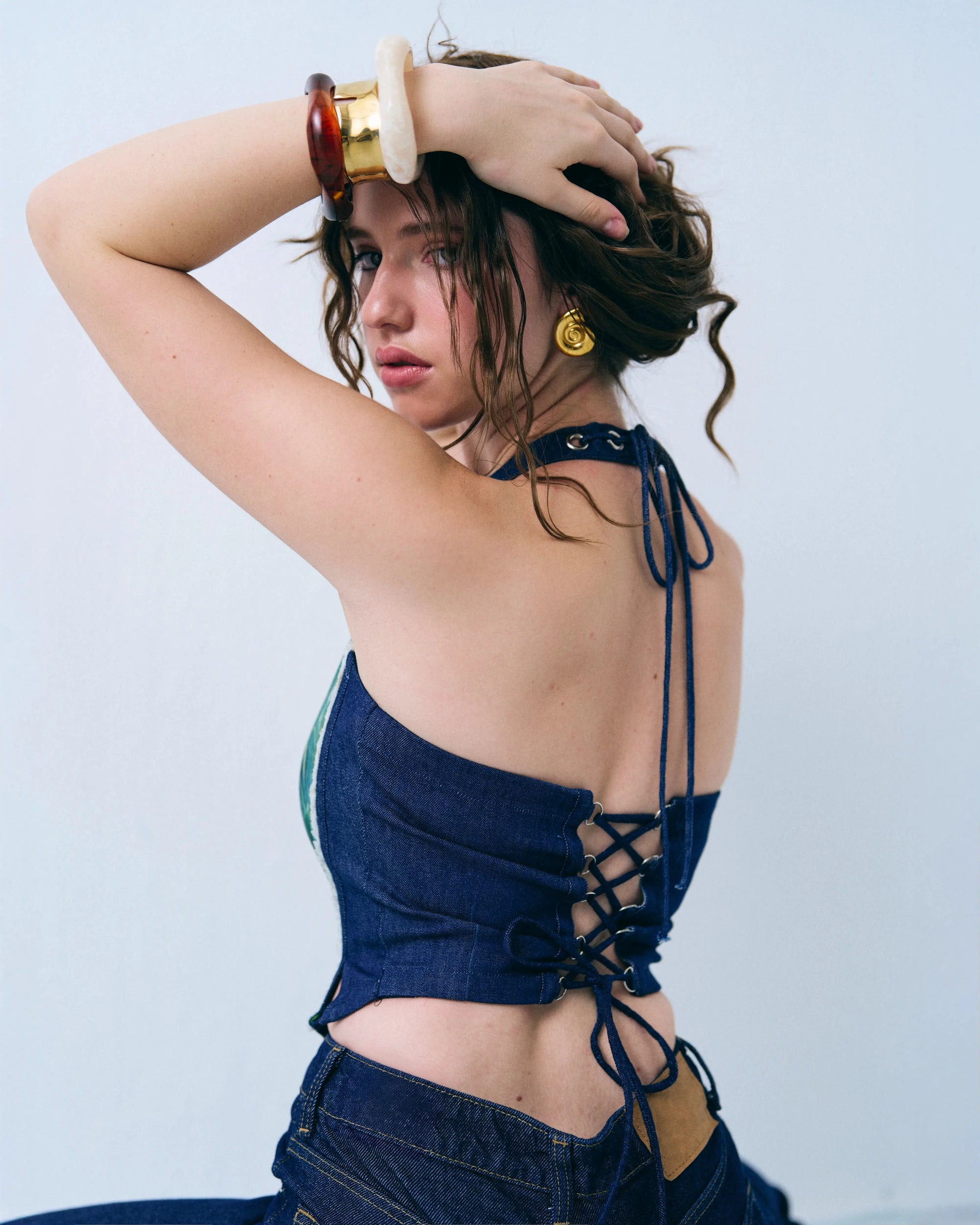 Halter neck flamingo corset Label By Mohita