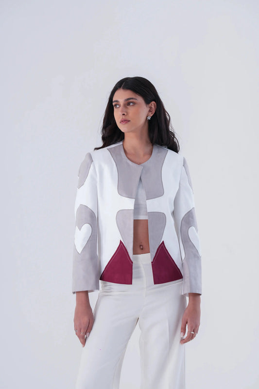 Heart sleeve suede jacket Label By Mohita