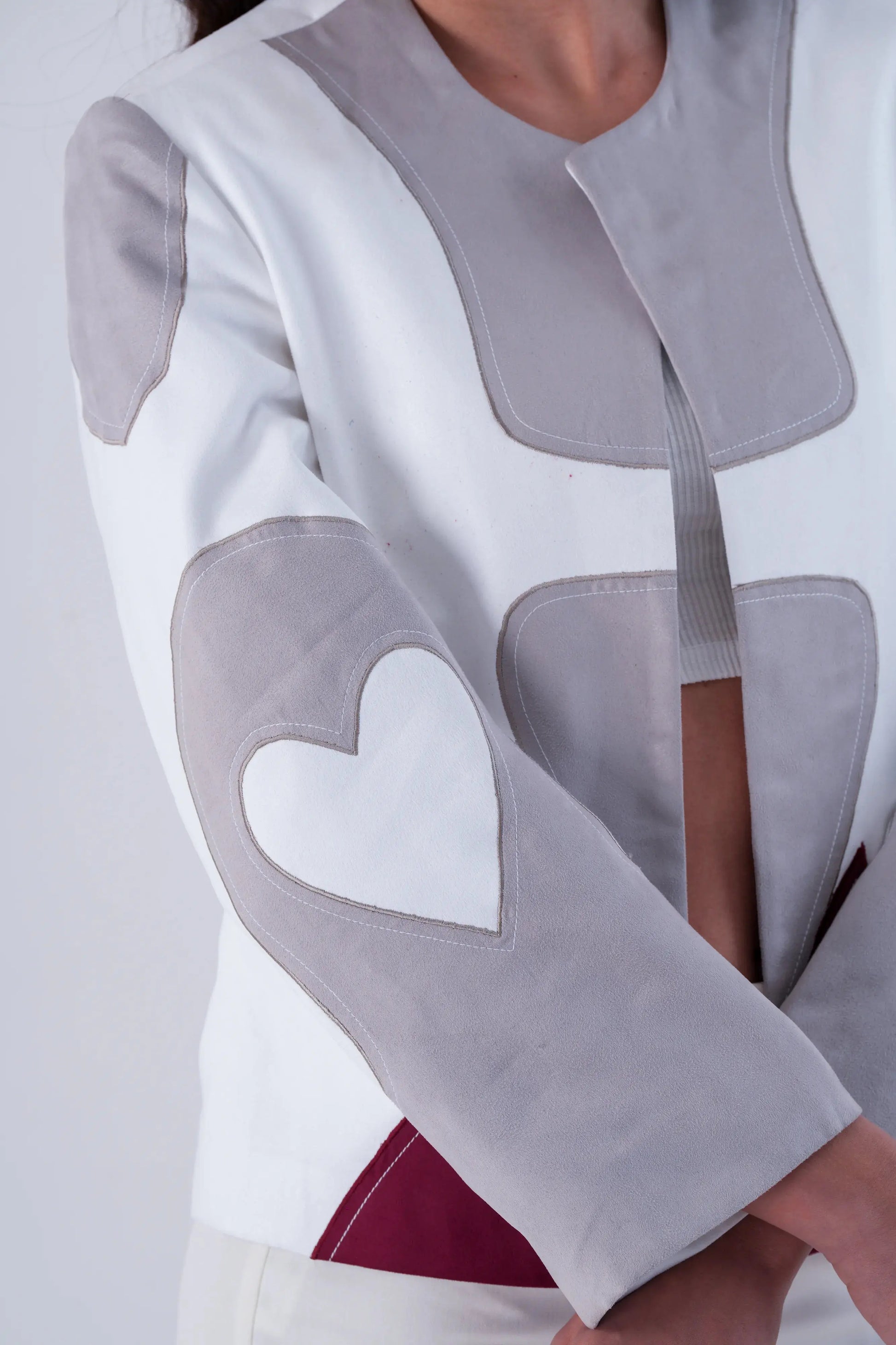 Heart sleeve suede jacket Label By Mohita