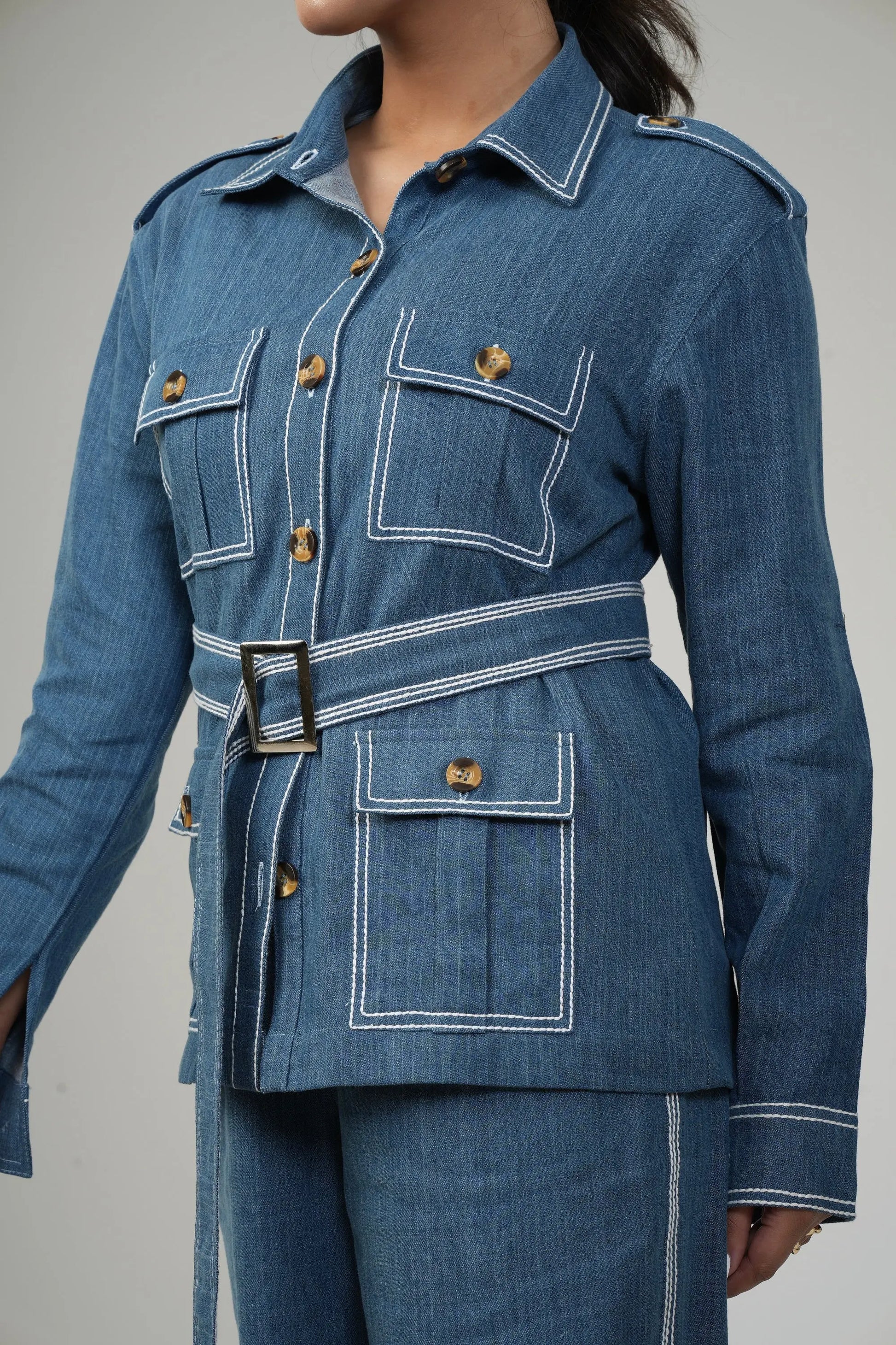 INDIGO STICH CORD SET Label By Mohita