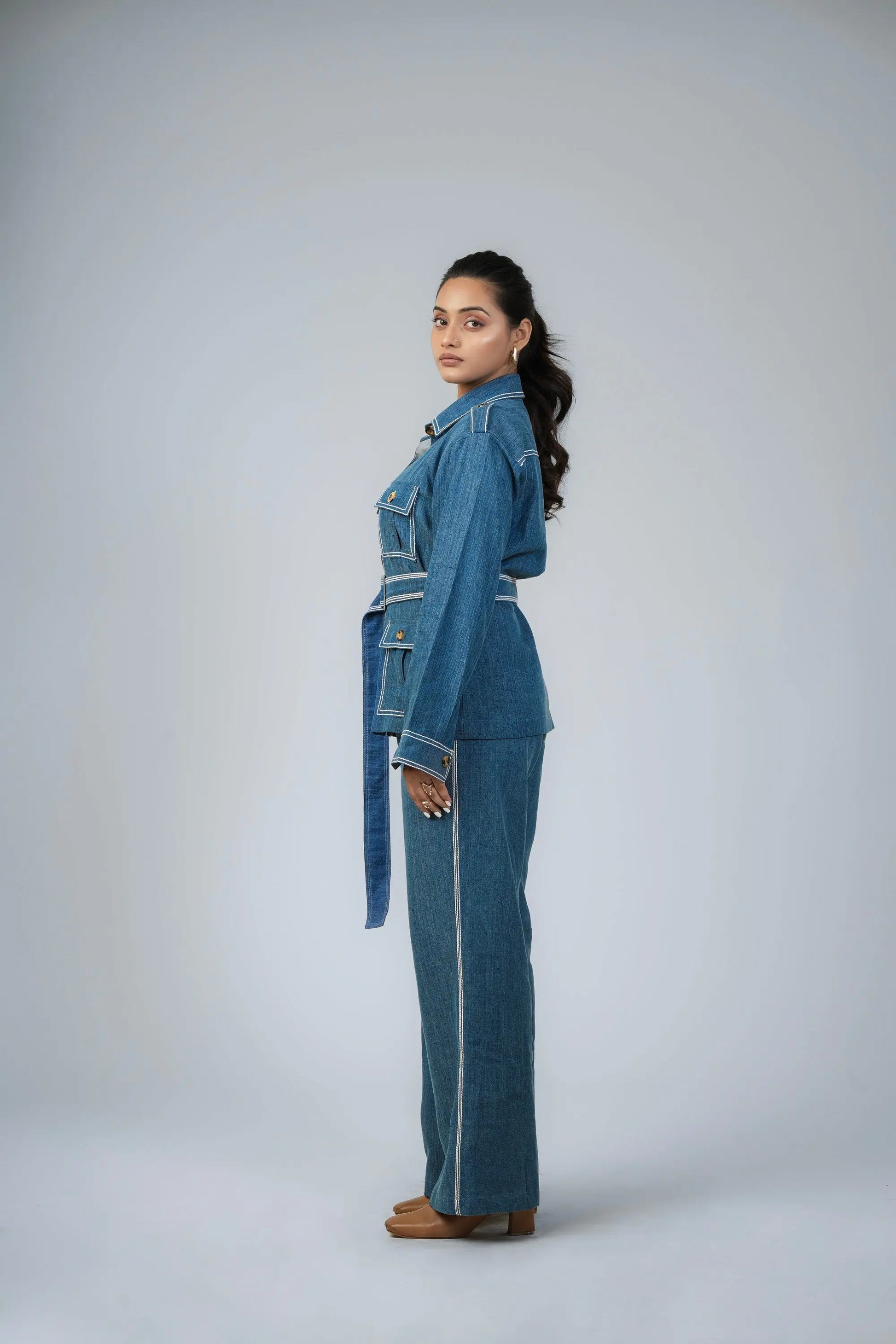 INDIGO STICH CORD SET Label By Mohita