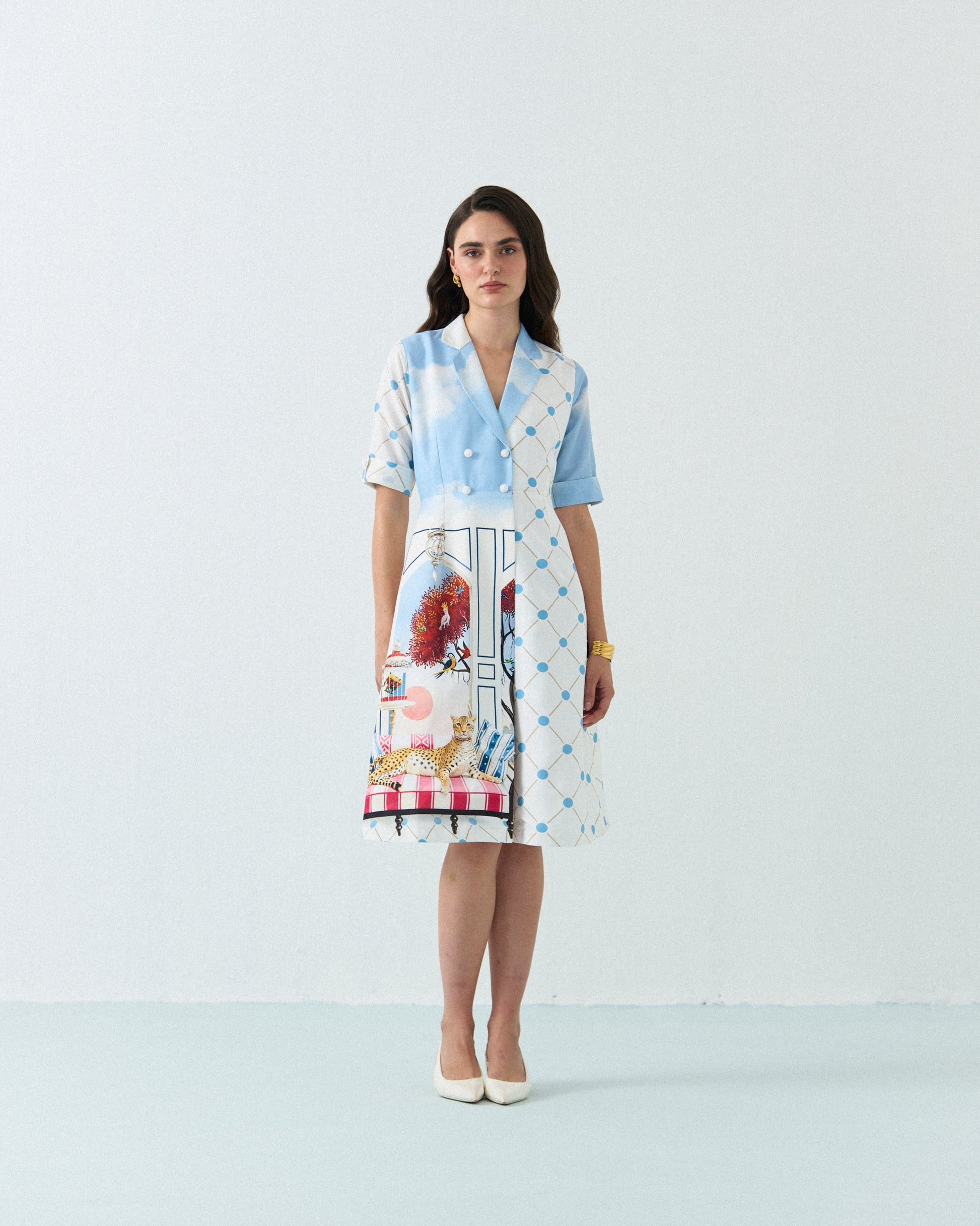 Cheetah lounge panel dress Label By Mohita