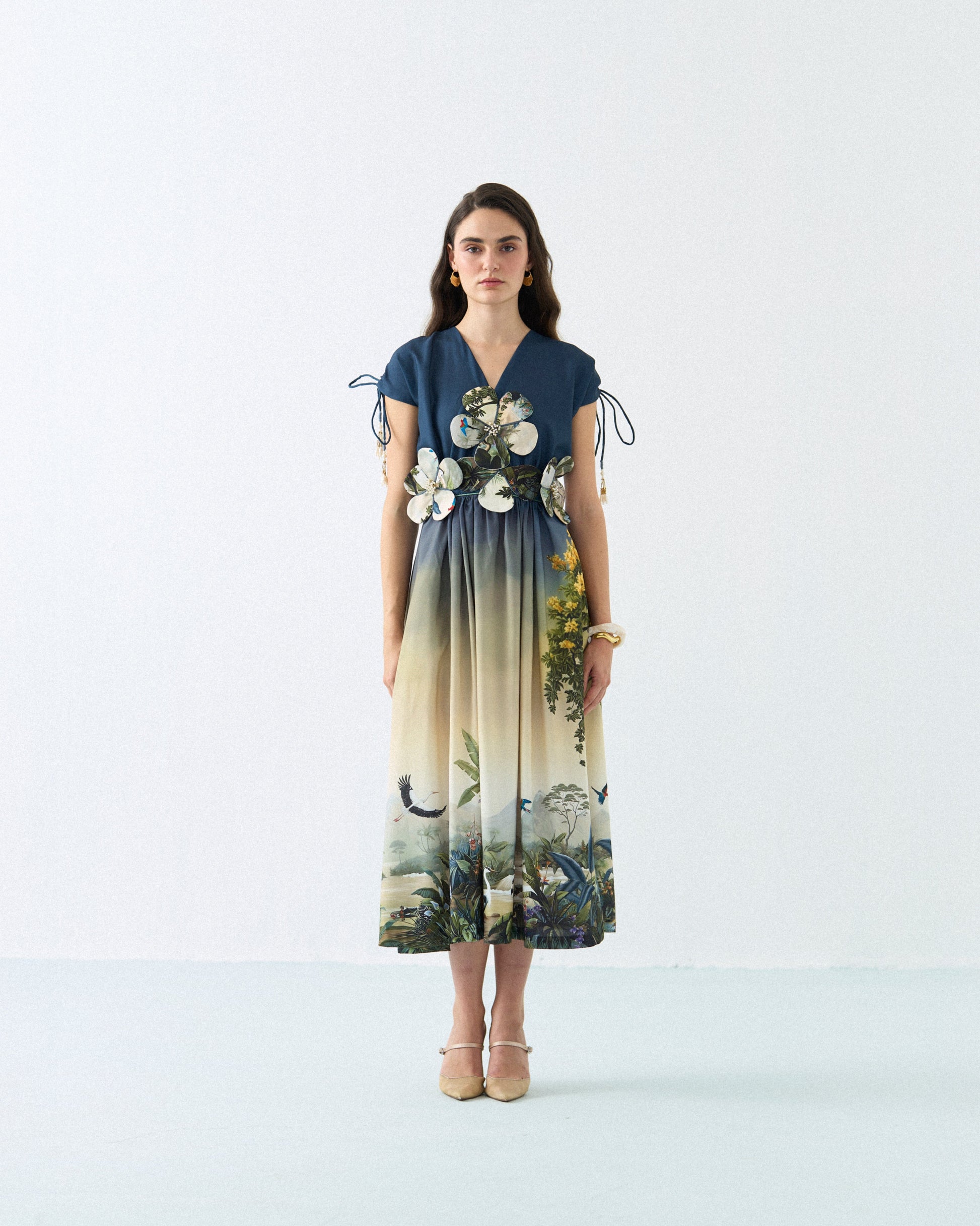 Mid-night blossom 3d dress Label By Mohita