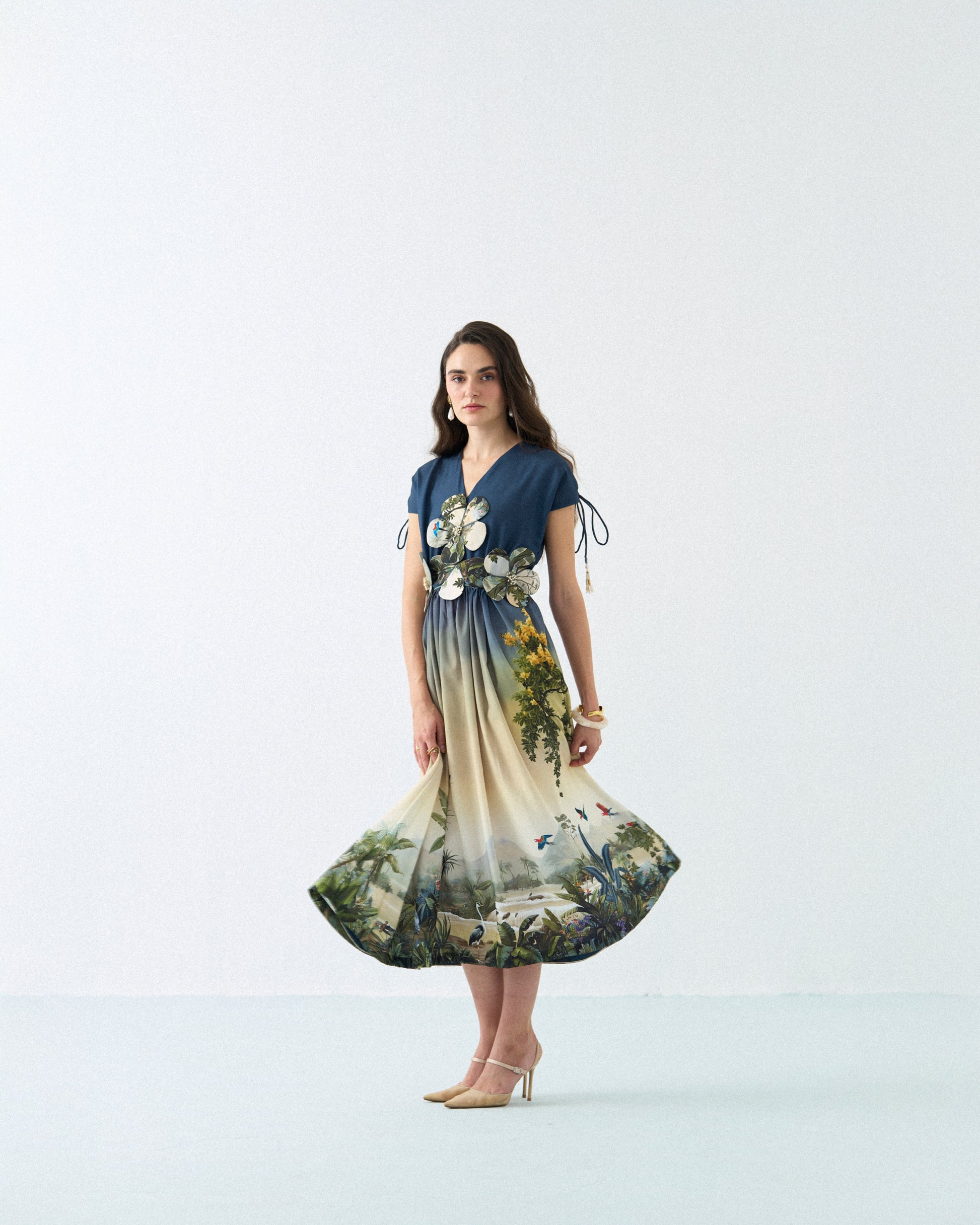 Mid-night blossom 3d dress Label By Mohita