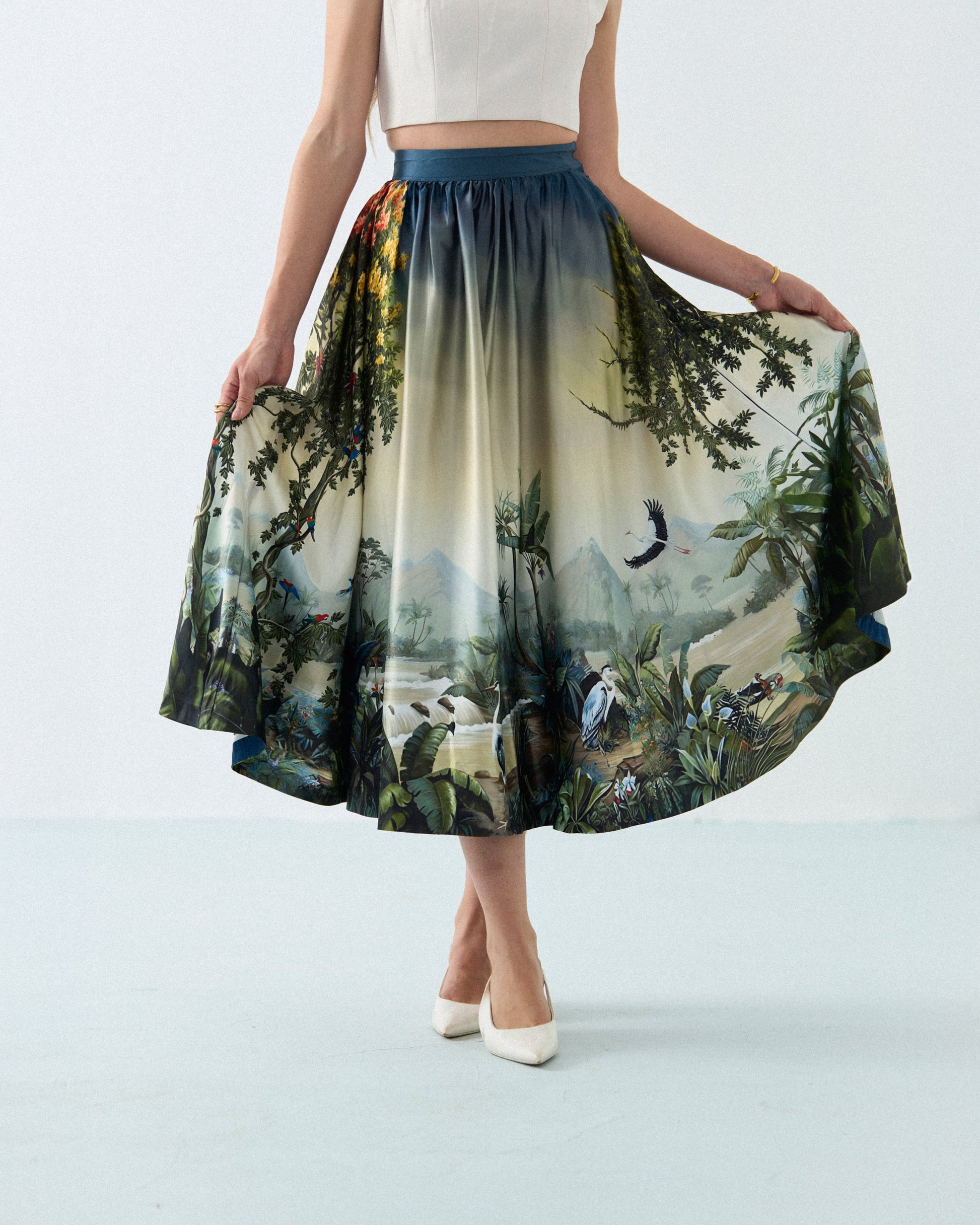 BLUE- OLIVE SAFARI STORY SKIRT Label By Mohita