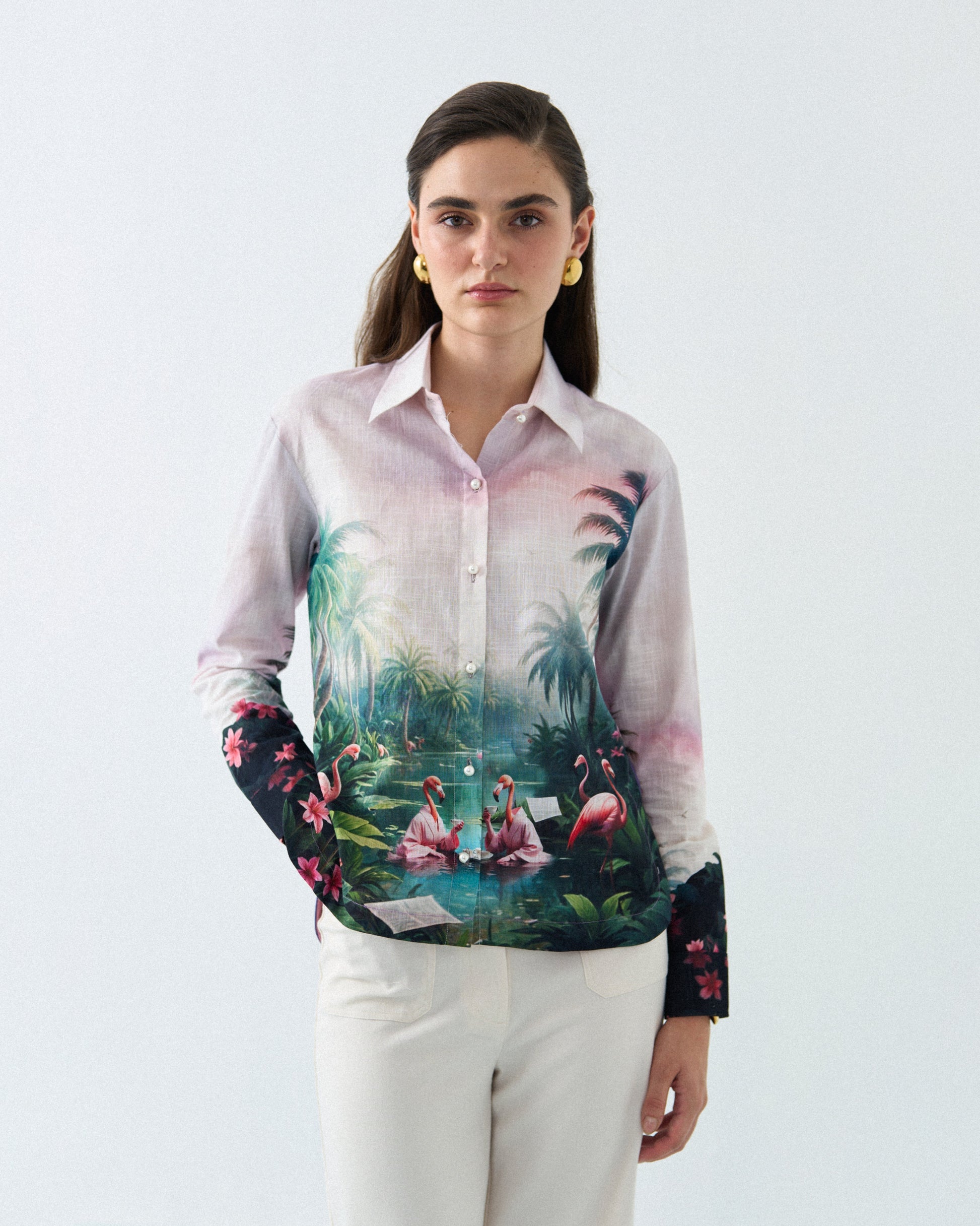 TEA-PARTY FLAMINGO SHIRT Label By Mohita