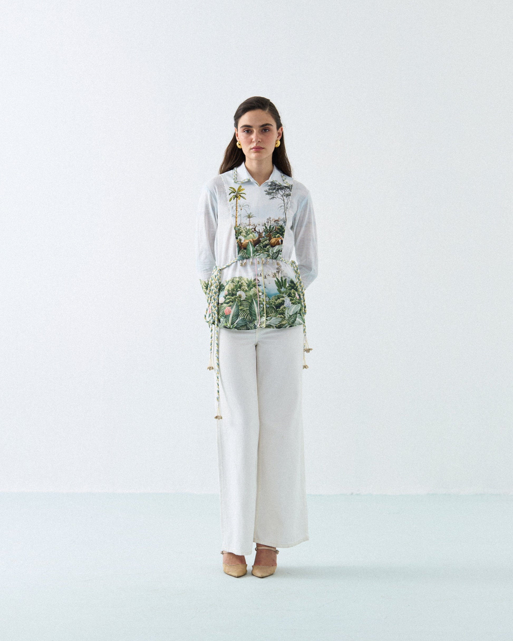 SAFARI DEER SHIRT WITH DETACHABLE CORSET Label By Mohita