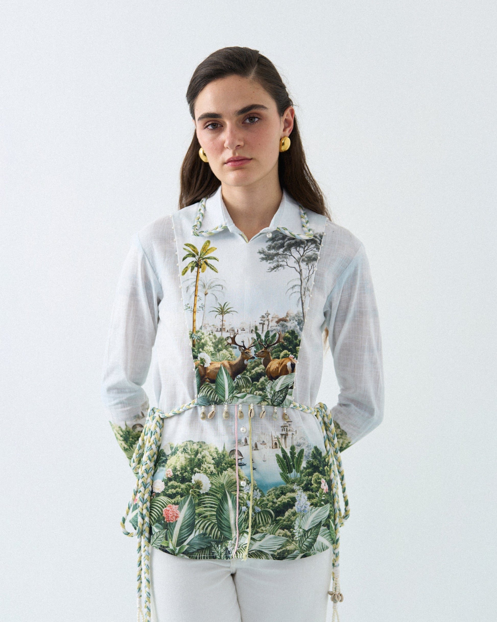 SAFARI DEER SHIRT WITH DETACHABLE CORSET Label By Mohita