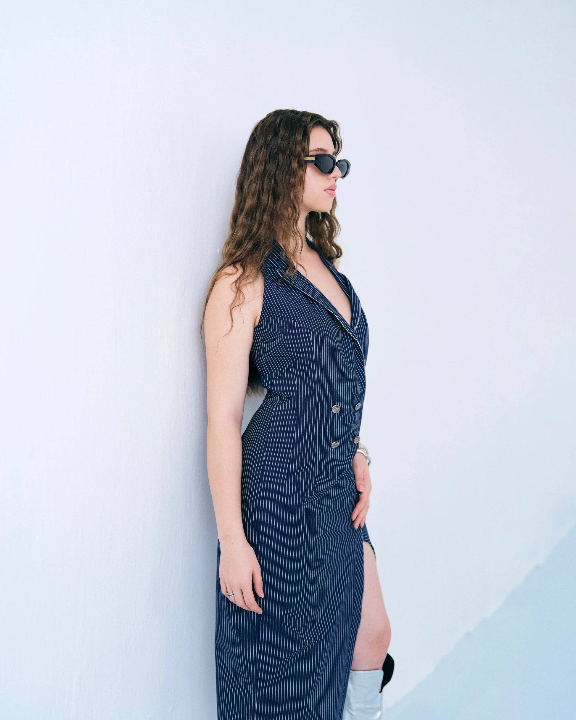 Structured halter midi dress Label By Mohita