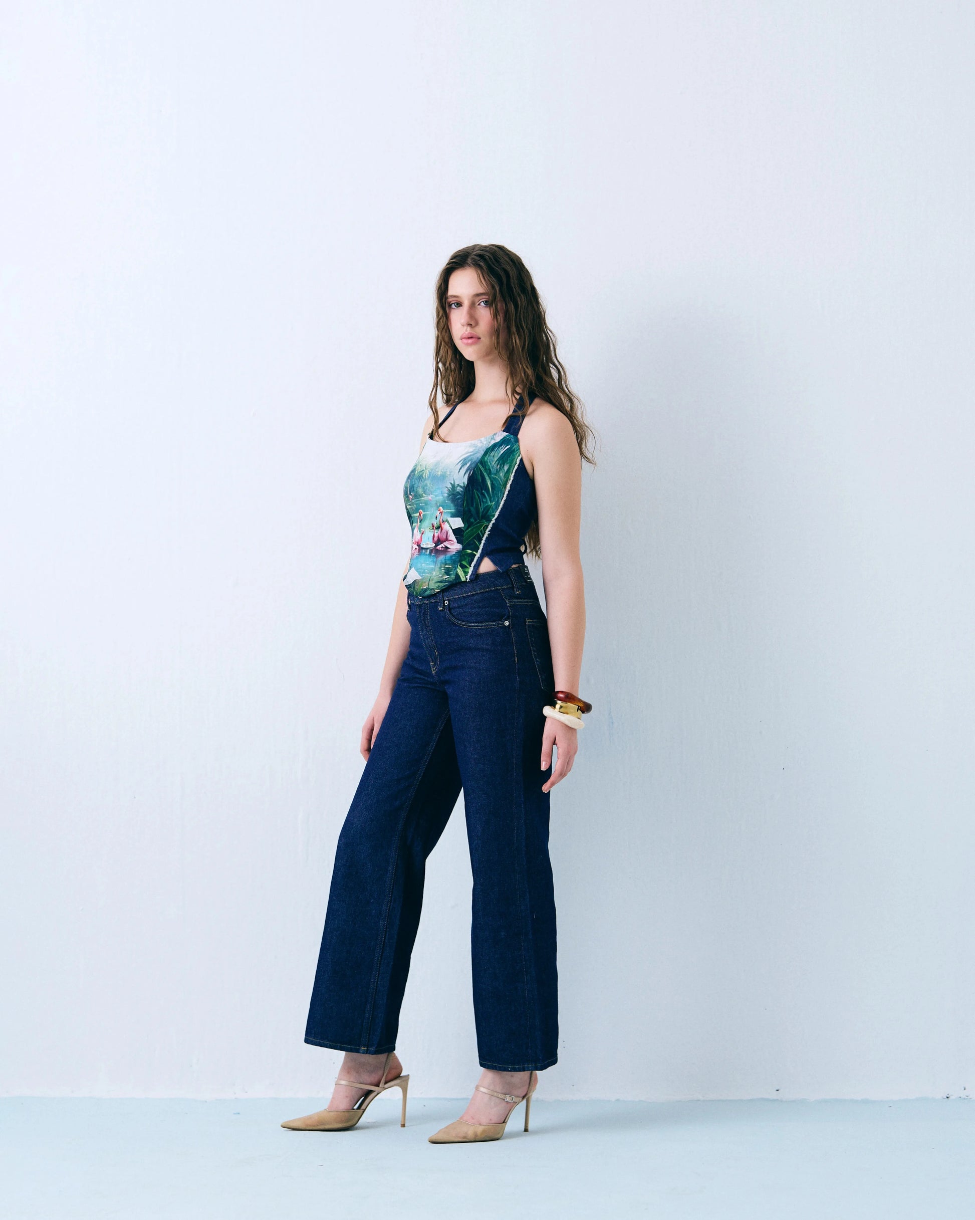 Halter neck flamingo corset Label By Mohita