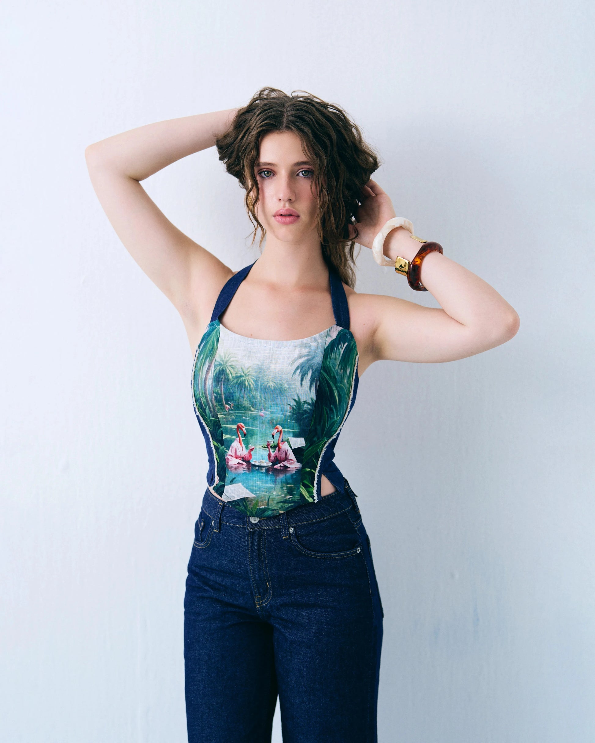 Halter neck flamingo corset Label By Mohita