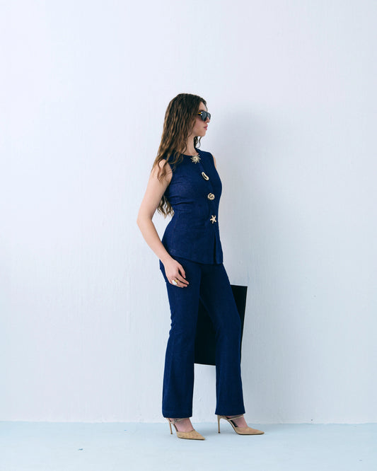 3d Gold button cordset Label By Mohita