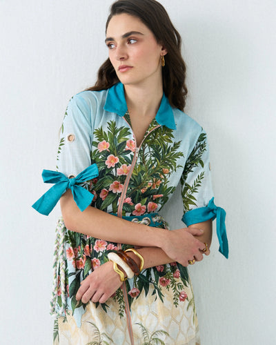 Lotus Bloom Zip Dress — luxe architectural evening dress