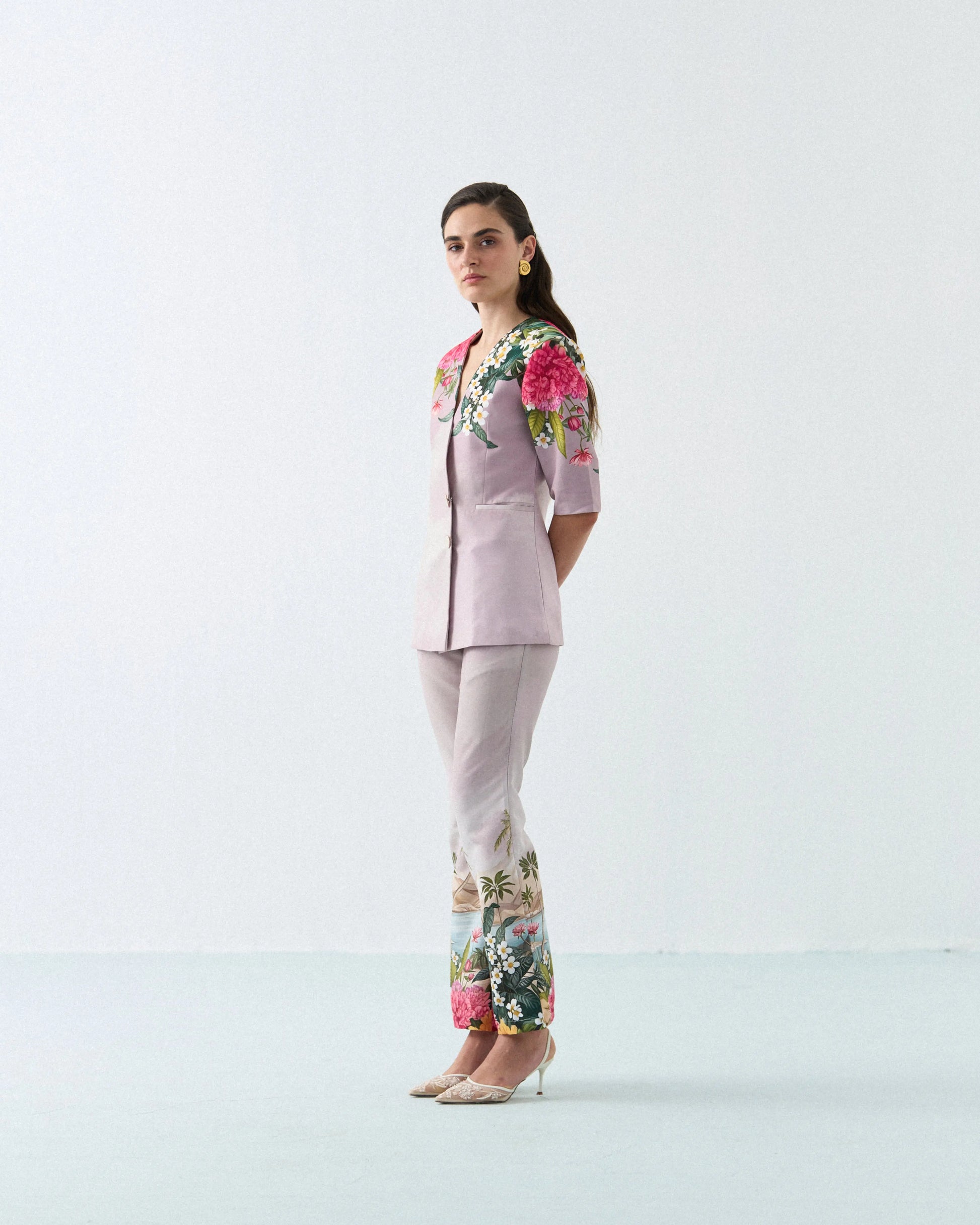 Lotus bloom overlap blazer cordset Label By Mohita