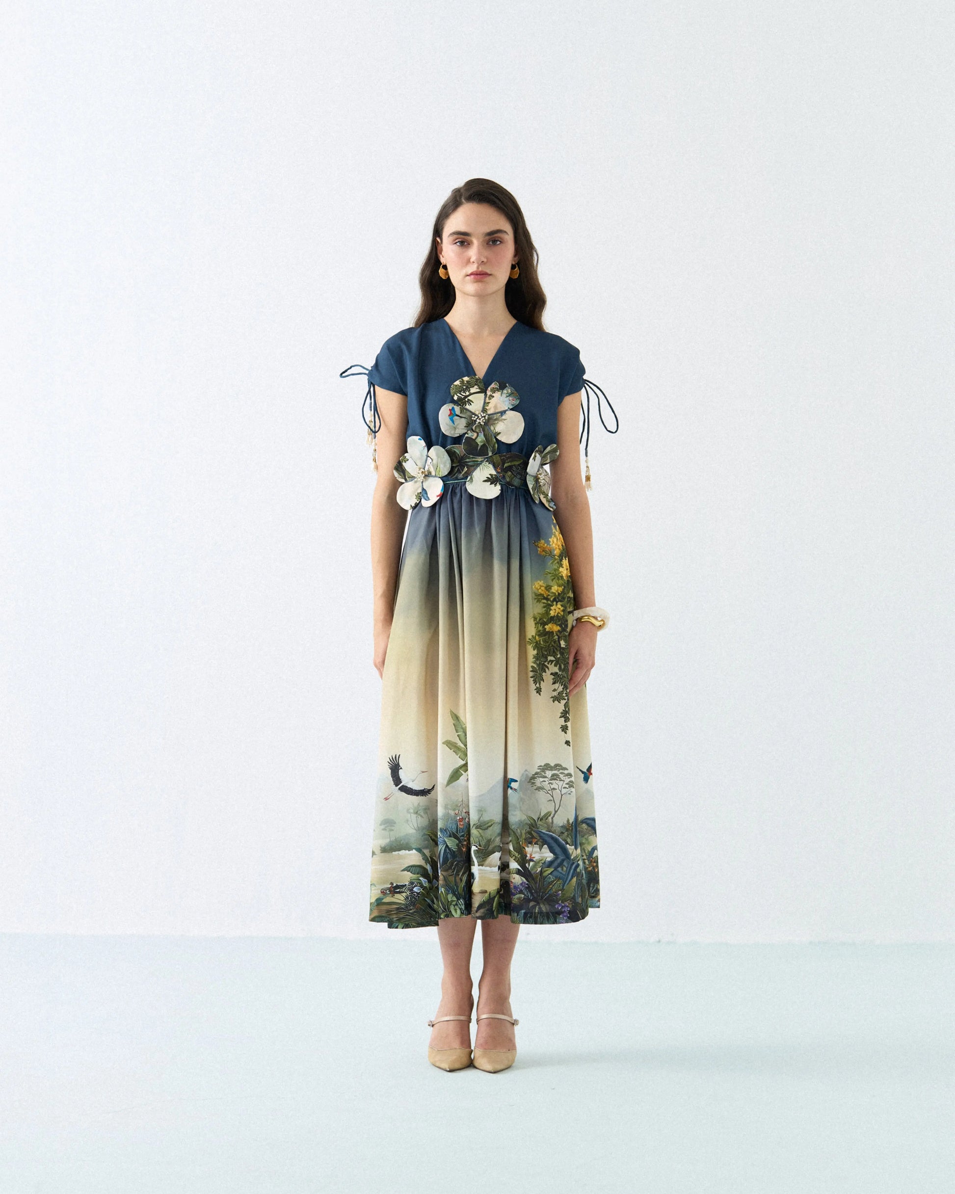 Mid-night blossom 3d dress Label By Mohita