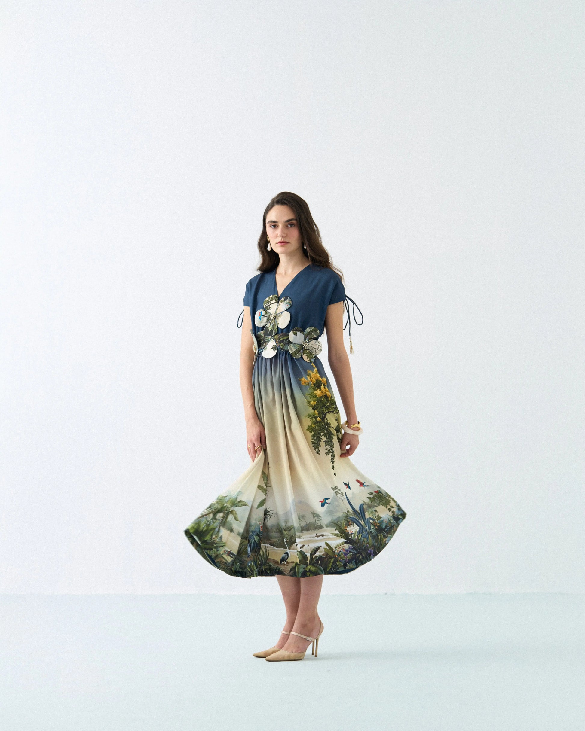 Mid-night blossom 3d dress Label By Mohita