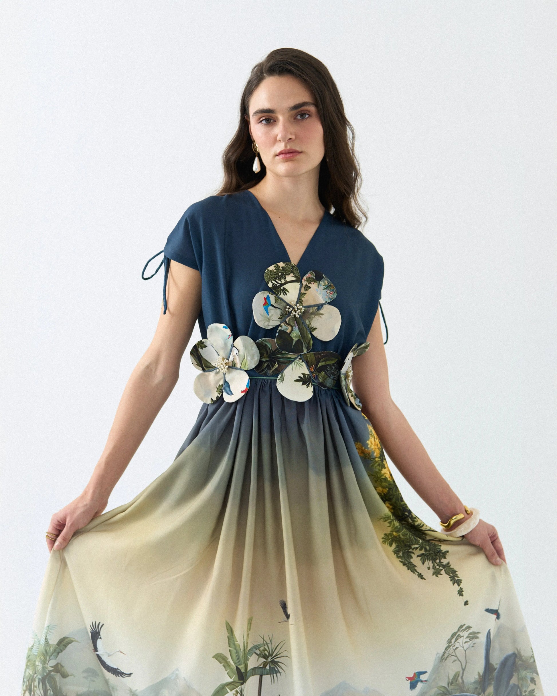 Mid-night blossom 3d dress Label By Mohita