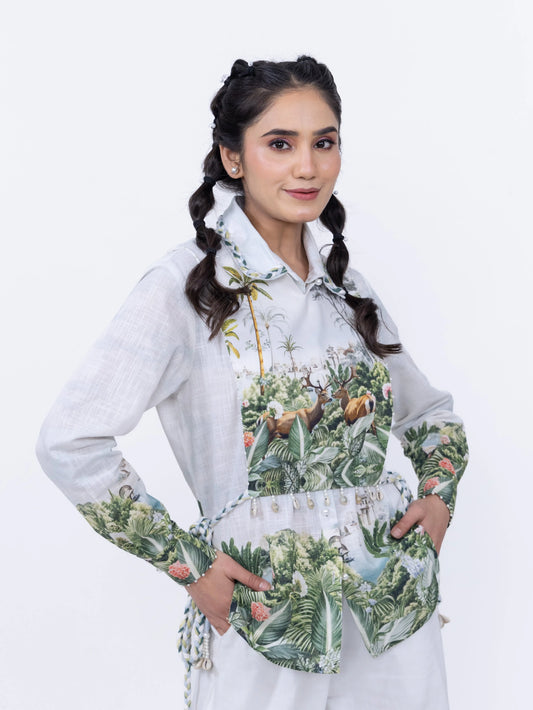 SAFARI DEER SHIRT WITH DETACHABLE CORSET Label By Mohita
