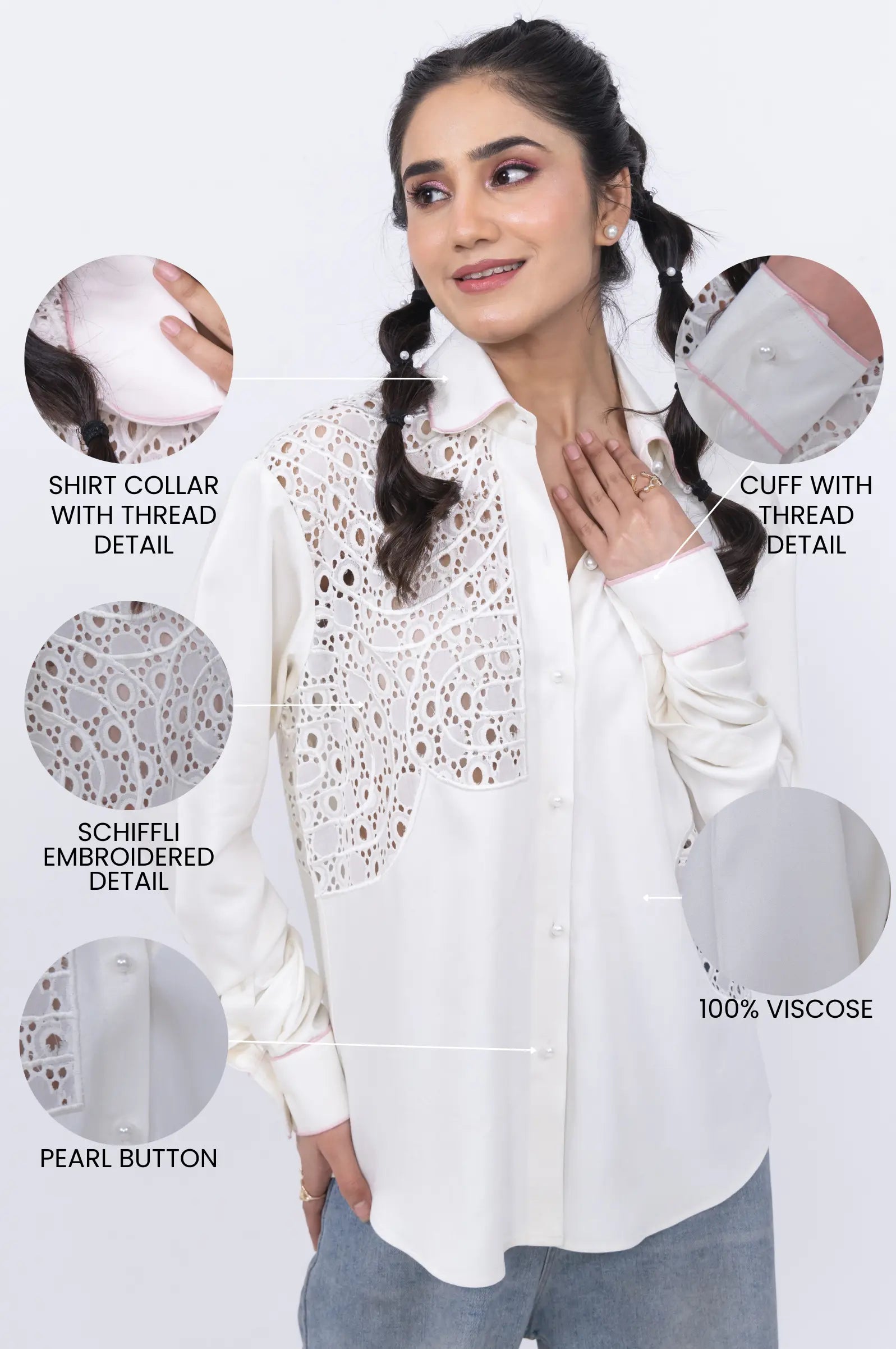 SCHIFFLI EMBROIDERED SHIRT Label By Mohita