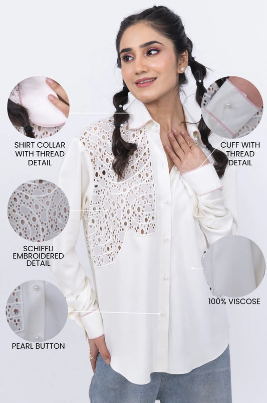 SCHIFFLI EMBROIDERED SHIRT Label By Mohita