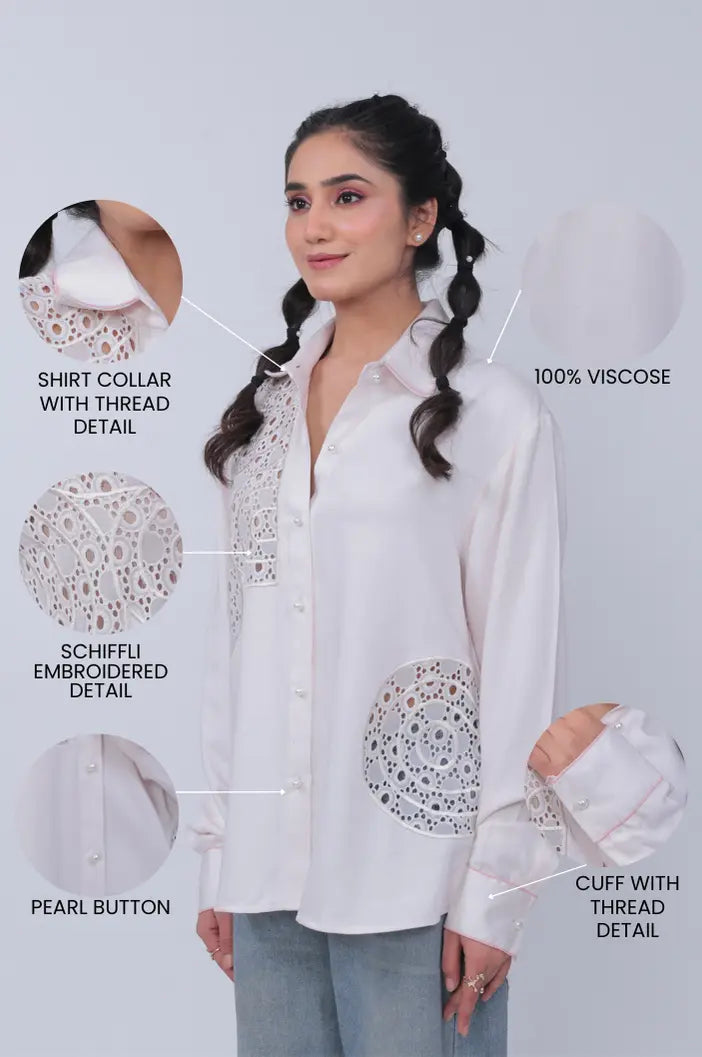 SCHIFFLI EMBROIDERED SHIRT Label By Mohita