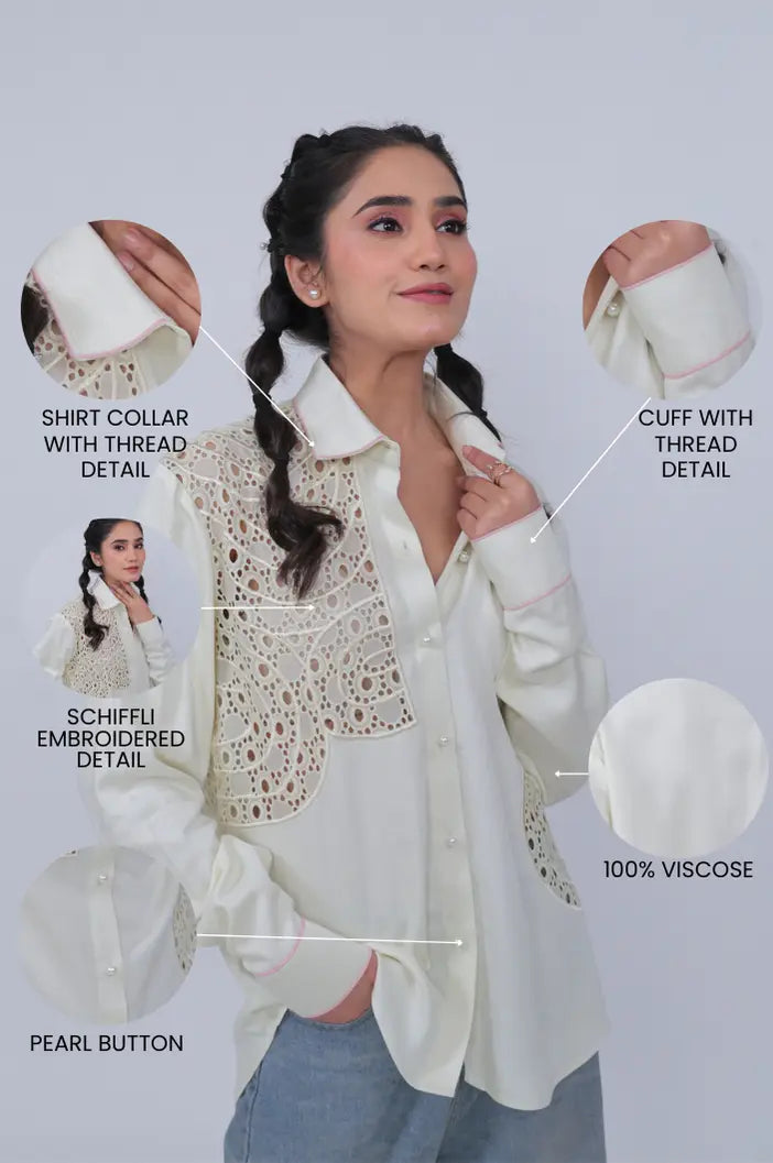 SCHIFFLI EMBROIDERED SHIRT Label By Mohita