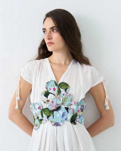 Sky Blossom 3D Dress — luxe evening statement dress