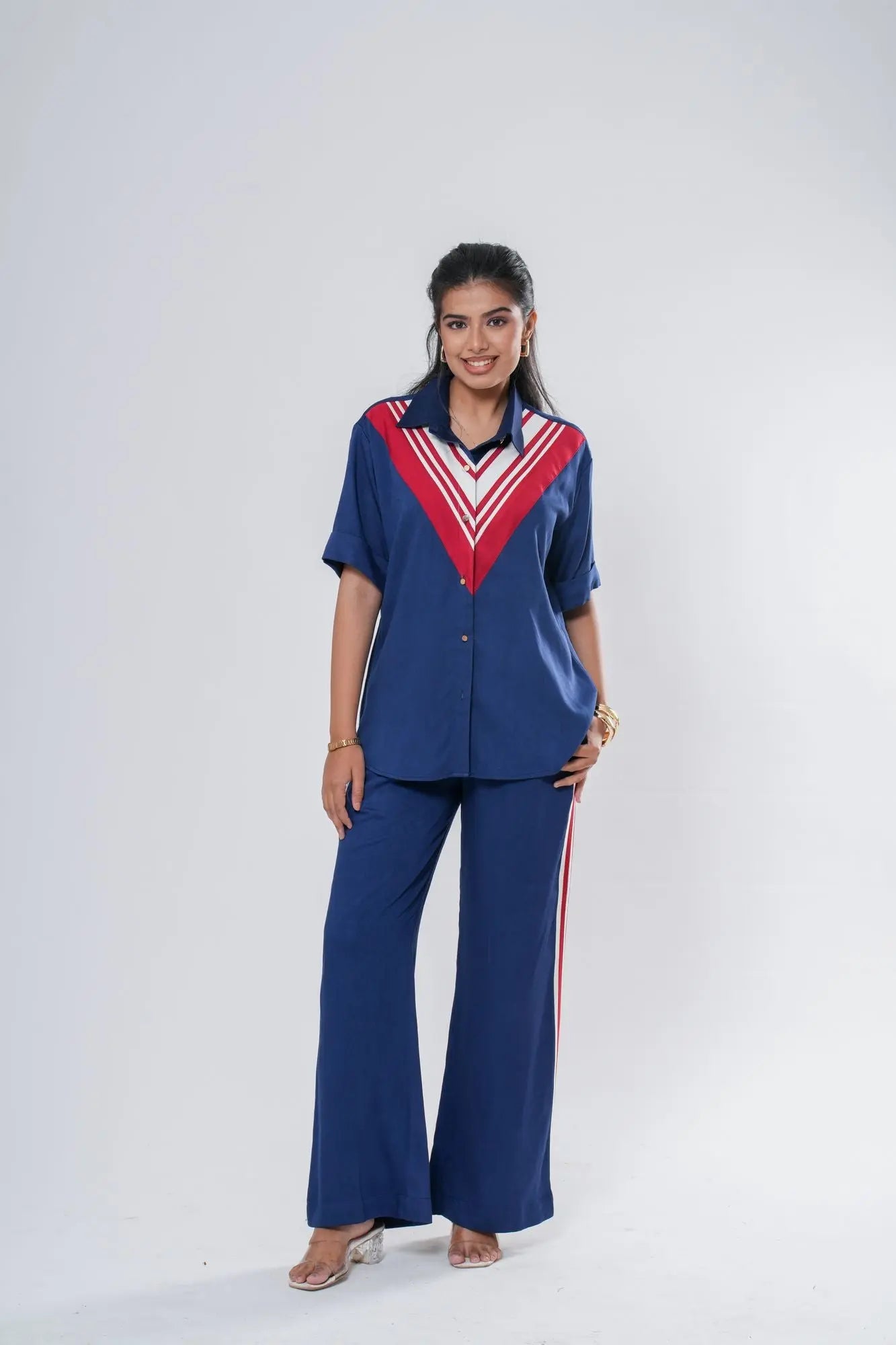 Stripe Detail Co-ord Set Label By Mohita