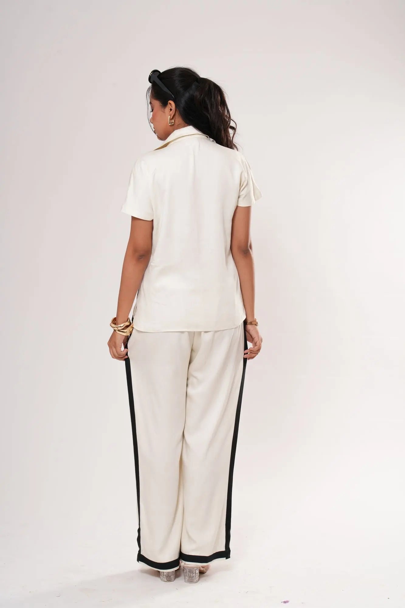 Striped Panel Shirt Co-ord Set Label By Mohita