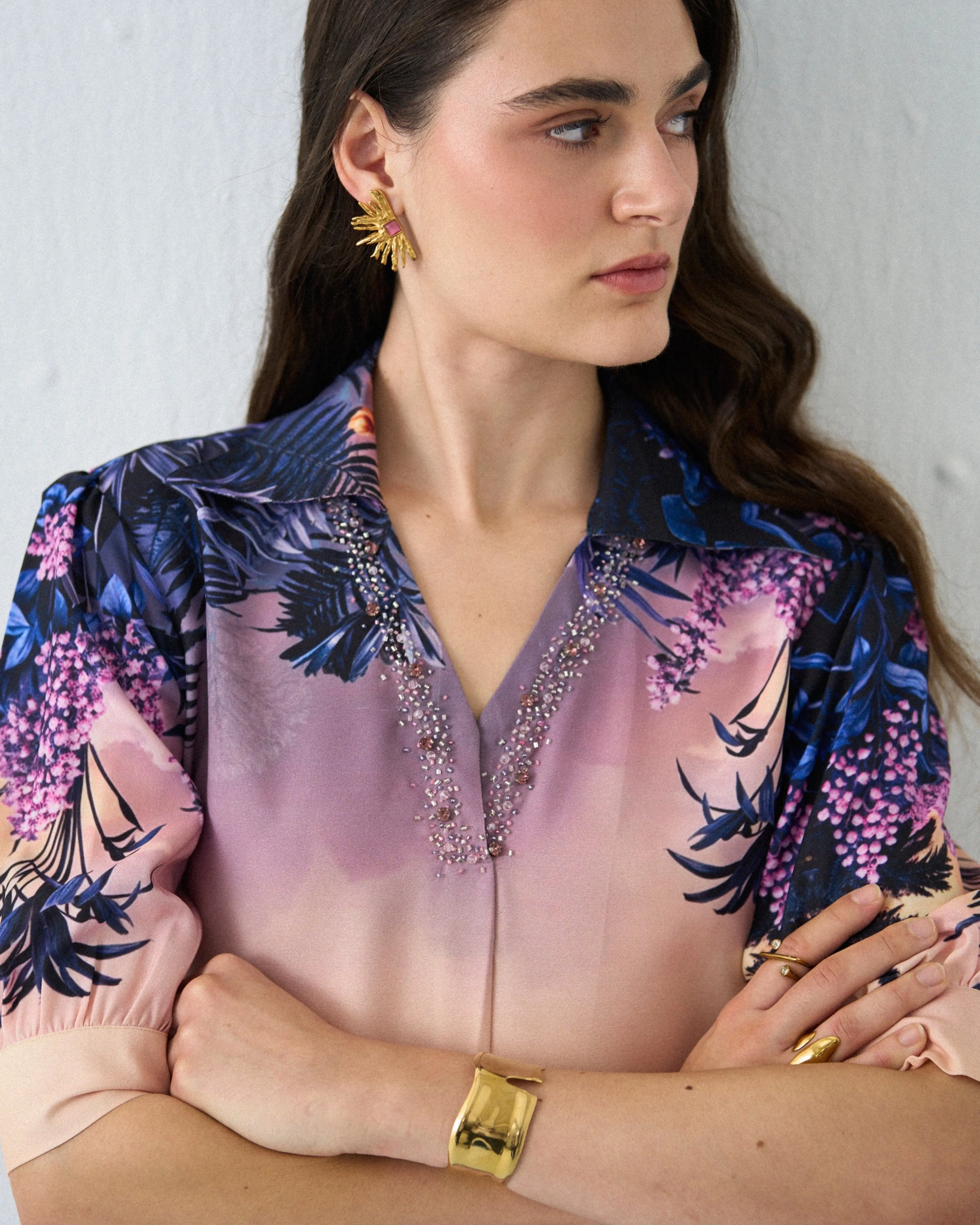 Swan glow a-line midi dress Label By Mohita