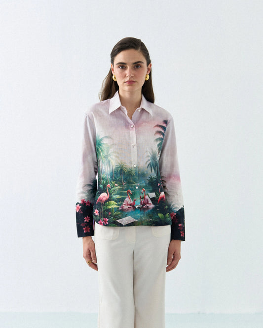 TEA-PARTY FLAMINGO SHIRT Label By Mohita